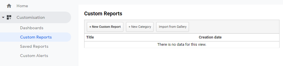 Step 1: go to custom reports and create a new report