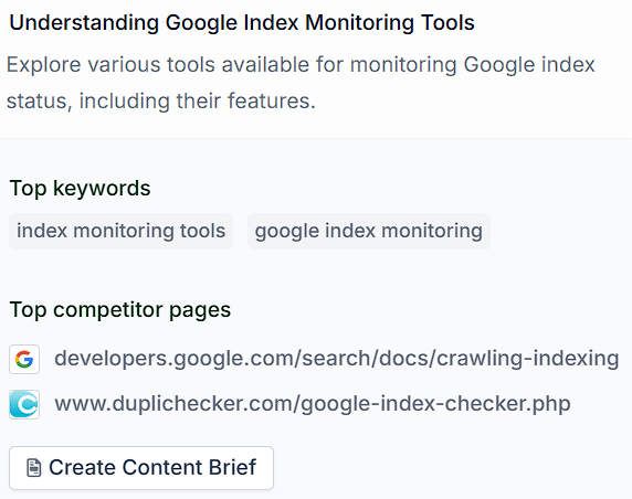 Content gaps inside a search topic